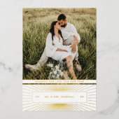 Art Déco Sonnenstrahlen neu Folien Feiertagskarte (Vorderseite)