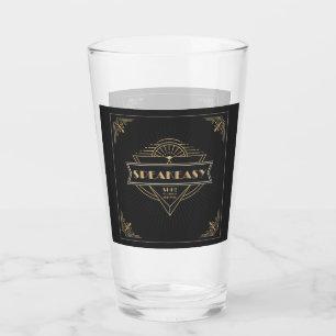 Art Deco Speakeasy im Stil von Gatsby aus den 1920 Glas