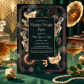 Art Deco Speakeasy Murder Mystery New Year Party Einladung