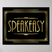 Art Deco SPEAKEASY Signieren Poster (Vorne)