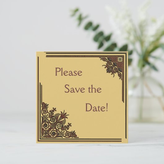 Art Deco Speichern der Datumskarten Save The Date (Stehend Vorderseite)