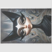 Art Deco Sphinx Ausgeklügeltes Cat Decoupage Seidenpapier (Vorderseite)