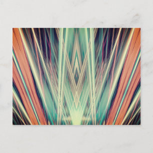 Art Deco Spotlights Muster Postkarte