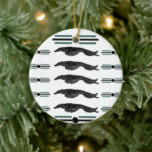 Art Deco springender Borzoi Weihnachtsschmuck