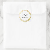 Art Deco Square Sticker Wedding Envelope (Tasche)