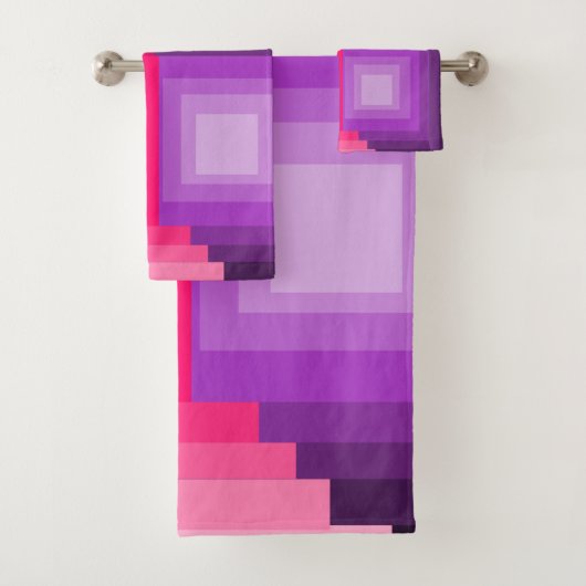 Art Deco Squares Badhandtuch Set (Insitu)