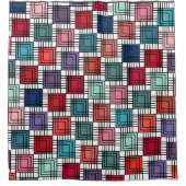Art Deco Squares Duschvorhang (Vorderseite)