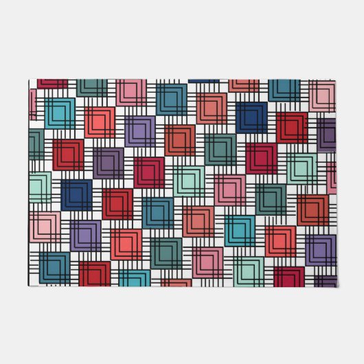 Art Deco Squares Fußmatte (Vorderseite)