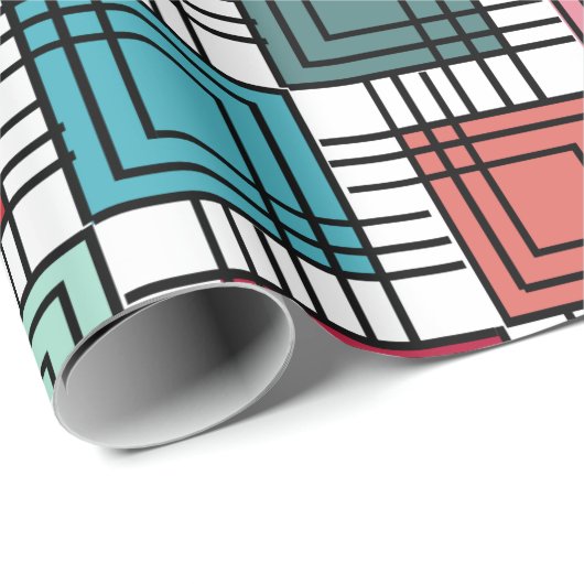 Art Deco Squares Geschenkpapier (Rolleneckpunkt)
