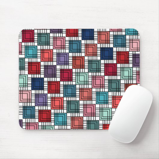 Art Deco Squares Mousepad (Mit Mouse)
