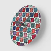 Art Deco Squares Runde Wanduhr (Winkel)