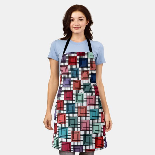 Art Deco Squares Schürze (Getragen)