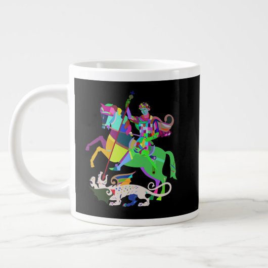Art Deco St George the Dragon Slayer Jumbo-Tasse (Links)