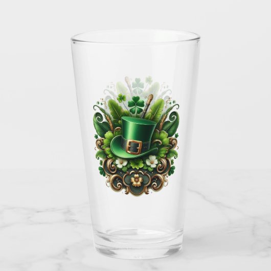 Art Deco St Patricks Day Glas (Rückseite)