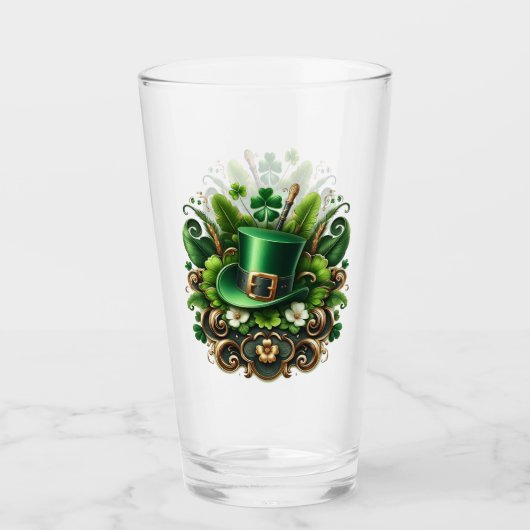 Art Deco St Patricks Day Glas (Vorderseite)