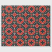 art deco stars in red and black  geschenkpapier (Flach)