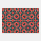 art deco stars in red and black  geschenkpapier set (Vorderseite)