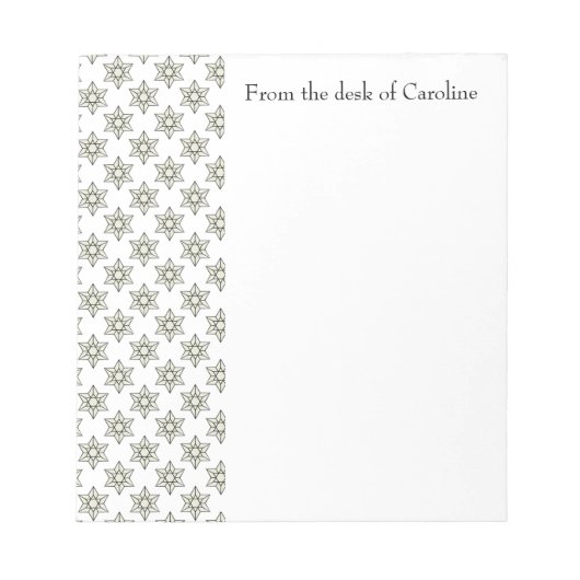 Art Deco Stars Personalisiert Notepad Notizblock (Vorderseite)