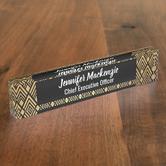 Art Deco Station Sign Office Namensplakette (Seite)