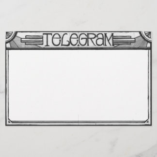 Art Deco Steampunk Telegram Schreibwaren Briefpapier