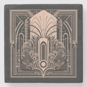 Art Deco Steinuntersetzer (Vorderseite)