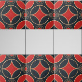 Art Deco Stern in Rot und Schwarz Fliese