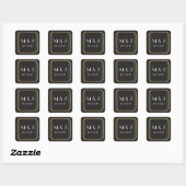 Art Deco Stickers Black Gold Square Favoriten (Blatt)