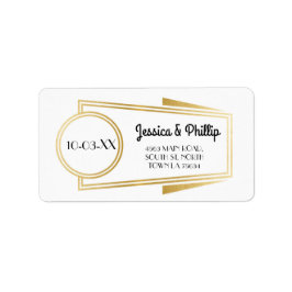 Art Deco Stickers White Gold Address Labels Adressaufkleber