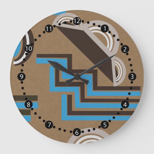 Art-Déco-Stil Abstraktes Design Große Wanduhr (Vorderseite)