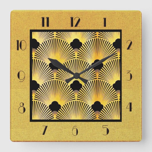 Art Deco Stil Acrylmauer-Uhr Quadratische Wanduhr (Vorderseite)
