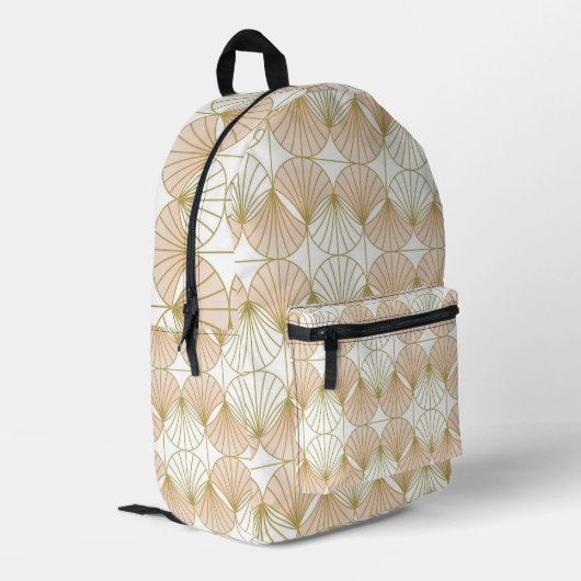 Art-Deco-Stil Bedruckter Rucksack (Rückseitige Ecke links)