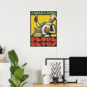 Art-Deco-Stil belgisches Bier und Poster (Heimbüro)