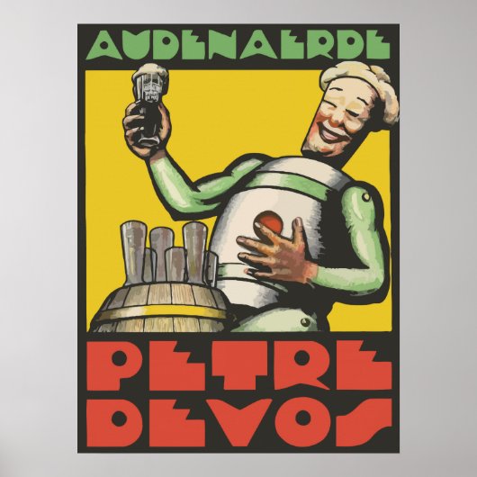 Art-Deco-Stil belgisches Bier und Poster (Vorne)