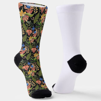 Art Deco Stil Blumen und Reben Socken