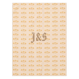 Art Deco Stil Blumenmuster Mit Monogramm Tischdecke