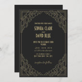 Art-Déco-Stil der 20er Jahre Einladung (Vorne/Hinten)