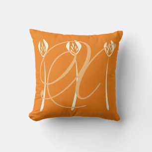 Art Deco Stil Floral Herbst Monogramm Kissen