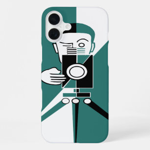 Art Deco Stil Fotograf und Kamera iPhone 16 Plus Hülle