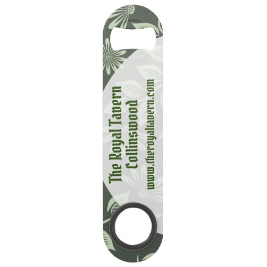 Art Deco Stil Green Pattern Restaurant Speed Flaschenöffner (Rückseite)