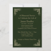 Art-Deco-Stil Grüne Erinnerung Einladung (Vorderseite)