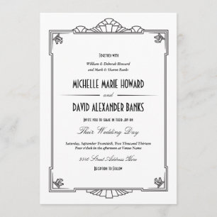 Art-Deco-Stil Hochzeit Einladung