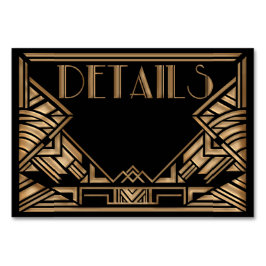 Art Deco Stil Hochzeitsszenario Tischnummer