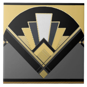 Art-Deco-Stil Lüfter (gelb) Fliese