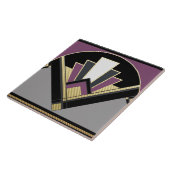 Art-Deco-Stil Lüfter (Lila Keramik) Fliese (Seite)