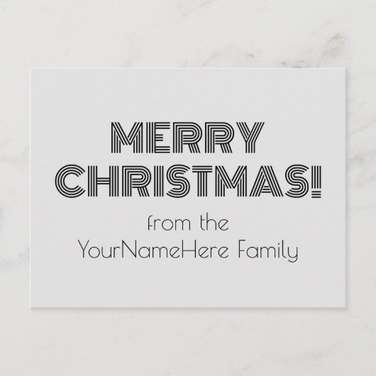 Art Deco Stil "MERRY CHRISTMAS!" Postkarte (Vorderseite)