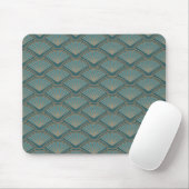Art Deco-Stil-Muster in Blautönen Mousepad (Mit Mouse)