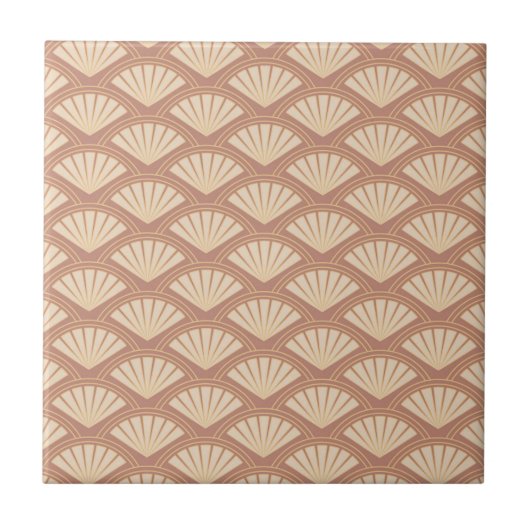 Art Deco-Stil-Muster in Rosafarbe Fliese (Vorderseite)