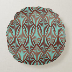 Art Deco Stil, nahtlose Textur. Rundes Kissen