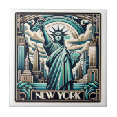 Art Deco Stil New York Illustration Fliese (Vorderseite)