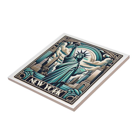 Art Deco Stil New York Illustration Fliese (Seite)